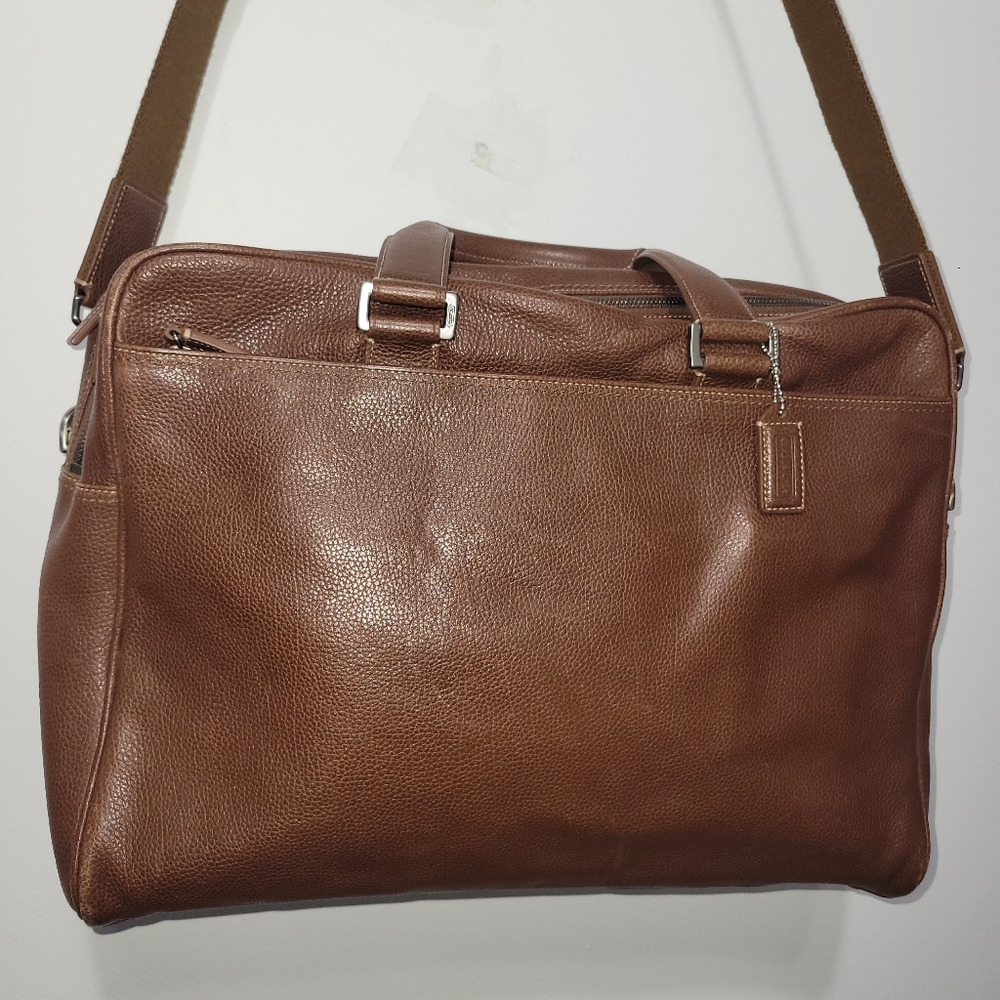 Coach Men's brown leather commuter/ messenger bag No F04S-5153